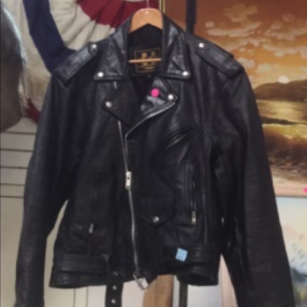 Vintage leather motorcycle jacket